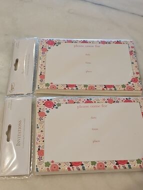 Caspari Invitations ROSIE 2 Pks Of 8 New